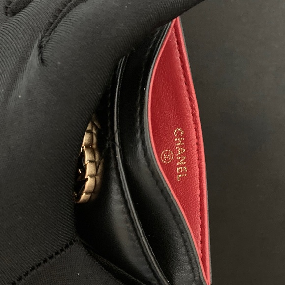 CHANEL Quilted Black Card Holder with Gold Emblem - Picture 3 of 6